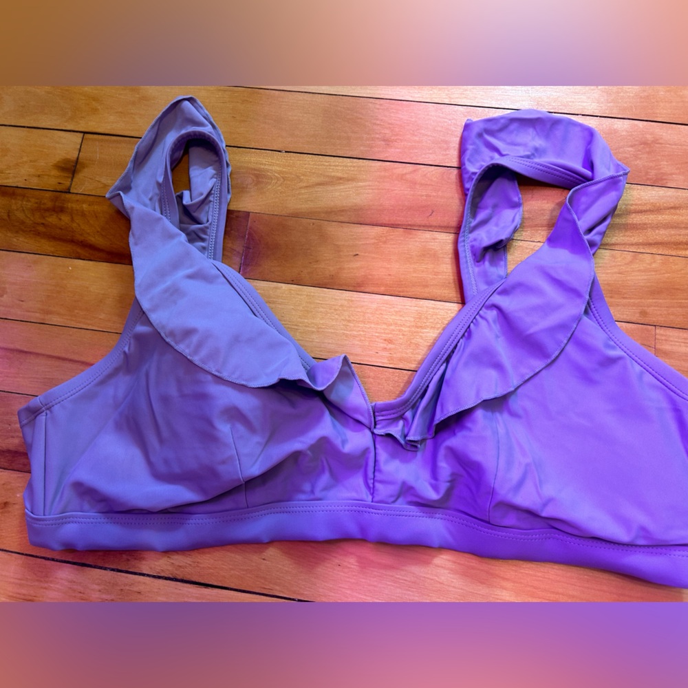 Time and tru purple swim top with ruffle size 2xl (20-22W)